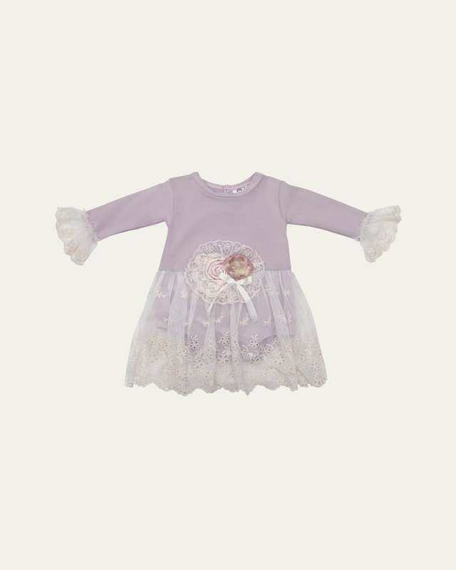 Girl's Genevie Eyelet Lace Dress, Size 0-12